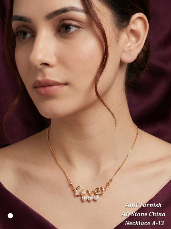 Anti tarnisha ad stone china necklace A 13 Artificial jewelry market in Surat